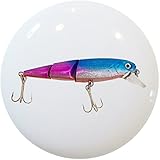 Carolina Hardware and Decor 2257 Pink Blue Fishing Lure Ceramic Cabinet Drawer Knob by Carolina Hard