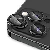 Podick カメラフィルム iPhone 15 Pro/15 Pro Max用 カメラカバー 9H強化ガラス アルミ合金製 アイフォン15プロ/15Pro Max用 カメラ保護 キズ防止 耐衝撃 高透過率 黒縁取り 露出オーバー防止 極薄 カメラレンズカバー プロテクター ブラック