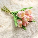 NIUA 造花　高貴なチューリップ　花束　人工観葉植物 1束6個花　家庭装飾品　雑貨 結婚式 パーティー用　お誕生日 お祝い 飾り インテリア　ローマンチック　ギフト 花嫁花束 ブーケ　DIY　2束入