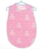 ange select ベビー キッズ 6重 ガーゼ スリーパー 綿 コットン (ベアー・ピンク(L))