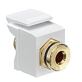 Leviton 40837-bwe QuickPortバナナジャックアダプタ、金めっきwithブラックストライプ、ホワイト