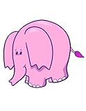 Wallmonkeys WM27647 Cute Little Pink Baby Elephant - 2 Peel and Stick Wall Decals (60 in H x 46 in W