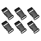 差し込みバックル サイドリリースバックル ブラック 20mm/6個入 プラスチック ワンタッチ ベルト調整 リュック DIY パーツ NYANDELMO ND-0372-R01-BK-20mm-6