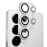レンズカバー Samsung Galaxy S25 Ultra用 カメラフィルム アルミ合金製 9H強化ガラス 傷防止 レンズ保護 耐衝撃 S25 Ultra用 カメラ保護 高透過率 黒縁取り 露出オーバー防止 カメラレンズプロテクター シルバー