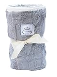 LUXE BABY Cloud Faux Fur Stroller Blanket, Grey/Cream by Luxe Baby
