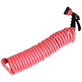 セフティー3 コイルホース 7.5m ジェット シャワー 広角  7パターン切替 ピンク SCH-7.5P