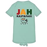 pleasemetees赤ちゃんクリーパーJah Rastafari Lion幼児ボディスーツ カラー: グリーン