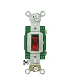 Leviton 3031-PLR 30 Amp, 120 Volt, Toggle Pilot Light, Illuminated On, Neutral Single-Pole AC Quiet 