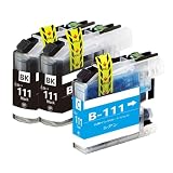 LC111 ブラザーbrother用互換インクカートリッジLC111BKブラック2本 LC111Cシアン1本 合計3本 対応機種：J957N J757N J557N J877N J987DN J897DN J827DN J727D J952N J752N J552N J980DN J890DN J820DN J720D 大容量 最新ICチップ付 残量表示 大阪インク