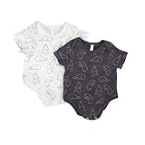 minorminor 夏 ベビー服 半袖ロンパース 女の子 男の子 シンプル お祝いプレゼント ルプリント コットン 新生児肌着 小熊 (90cm （12-18か月）, ブラック)