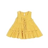 mikistory 新生児 服 女の子 子供服 出産祝い ベビー服 ドレス 幼児 服 イエロー 100cm