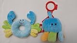Ocean Friends Baby Crab Ring Rattle Toy and Baby Octopus with Rattle Stroller Toy Car SeatおもちゃTake A
