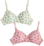 桝谷 ドット柄 ストラップオープンカップ付 ハーフトップ マタニティ授乳兼用 M ピンク&アイボリー 2枚セット 5874 set5933