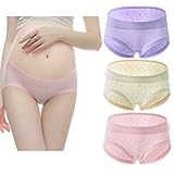KUCI ショーツ　綿100％　良い肌触り　レディース　下着 ハイウエスト 花柄　3枚セットウエスト (XL, Purple+Champagne+Pink/3Pack)