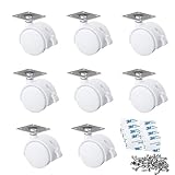 貼るだけキャスター（すべてブレーキ付き）後付け 強力両面テープ＆ネジ付き 交換タイヤキット DIY家具の交換キット 粘着テープ式キャスター 木材やタイルなど床に適用 (ホワイト40mm, 8個入り)