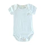 (ハイハート)Hiheart カバーオール ベビー 服 半袖 新生児 ロンパース ボディスーツ 肌着 スーツ ホワイト 84cm