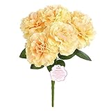 Soledi人工花7ヘッドLifelike牡丹のウェディングホームバー装飾 イエロー AF43
