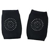 cokool 膝サポーター キッズ 膝パッド 保護 子供用 赤ちゃん ひざあて ニーパッド ムレない (黒)