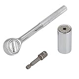 KINGZUO　万能ソケット レンチ 7－19mm　3点セット　ユニバーサルソケット ドリルアダプター付き ハンドメイド 修理 修復　レンチ　ラチェットレンチ　パワードリル　ドリルアダプター ツール　