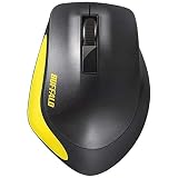 バッファロー 無線BlueLED 3ボタンプレミアムフィットマウス イエロー