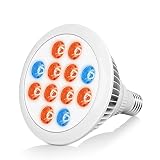 植物育成用LEDランプ MCRQ 36W LED植物育成ライト 水耕栽培ランプ 室内用 プラントライト 園芸 室内栽培ランプ 三つの波長 (660nm/630nm/460nm)