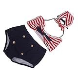 GSCH 3本の赤ちゃんの女の子の夏のロンパーボディスーツの服は、ヘッドバンドビキニ水着の水着 (18-24M)