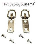 広告2穴Narrow ZP Dリングハンガーwith 6 3 / 8ネジ – Pro品質 – 100パックbyアート表示システム