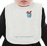 Squirrel in my pocket ネクタイを有する有機ビブ Medium