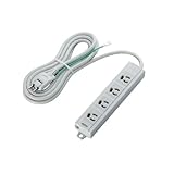 エレコム 電源タップ 3ピン 4個口 スイングプラグ マグネット付き 3m グレー T-T06-3430LG/RS