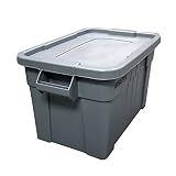 5 x Rubbermaid Commercial fg9s3100gray Bruteトートwith Lid、20-gallon容量、グレー