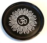 Azure Green IBOM4 4 in. Om Soapstone Coaster