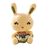 高品質ラビットインテリア人形緑のドレスぬいぐるみ、動物の人形26センチメートル身長