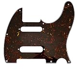 Musiclily Pro 8穴SS テレキャスターピックガードFender American/Mexican Deluxe Nashville Teleエレキギター用、鼈甲柄 4P