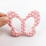 Mamimami Home おしゃれ歯固め　おしゃぶり　7.8x6.1cm バタフライ 面白い噛の玩具　赤ちゃん 幼児 はがため 歯茎をマッサージ 女の子　誕生祝い プレゼント 看護ジュエリー 1個ピ