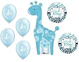 loonballoonキリンブルーBoy SweetサファリジャングルZebraベビーシャワーMylar &ラテックスバルーンG
