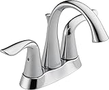 Delta 2538-TP-DST Lahara Two Lever Handle Centerset Bathroom Faucet with 50/50 Pop-Up Drain, Chrome 