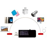 volflashy USBテスター DC デジタル 電圧計 Amperimetro 電流 電圧 メーター Amp Volt 検出器 パワーバンク 充電器 インジケーター 7in1