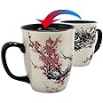 Asmwoおしゃれな色変りマグカップ梅の花470ml