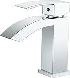 Kelica Contemporary滝シングルハンドル洗面所蛇口クローム Low spout LD14002