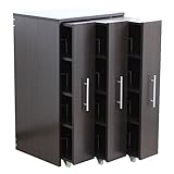 3連 スリムラック ロータイプ 本棚 薄型 スライド すき間収納 ダークブラウン TCP349-DBR J-Supply