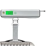 Coziwo ラゲッジ チェッカー メジャー内蔵 最大50kg 水準器付き 吊り下げ式 スーツケース はかり 旅行 バッグ用 小型 軽量 宅配 荷物 スケール(シルバー/ブラック)