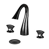 Wovierクロム/つや消しニッケル/ Oil Rubbed Bronzeウォーターフォール浴室シンク蛇口、2つハンドル3つ穴洗面所蛇口、Widespread Basinミキサータップ 84222