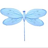Hanging DragonflyブルーShimmerメッシュナイロントンボデコレーション装飾赤ちゃん保育園寝室女の子部屋天井壁装飾結婚式誕生日パーティーベビーシャワーバスルームホームChildren