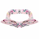 Domybest　ベビー ヘアバンド リボン キッズ 子供 カチューシャ 髪飾り ヘアアクセサリー ウサギ　花柄　和風　女の子 新生児 赤ちゃん 出産祝い 内祝い お宮参り 誕生日 100日記念 こど