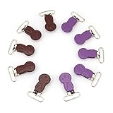 おしゃぶりクリップ、10個ミニウサギの形のサスペンダースナップ赤ちゃんのおしゃぶりのストラップホルダーレザークラフトを作るDIYのための