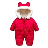 Cute Minor　かわいい　新生児　　ベビー服 女の子長袖 カバーオール　　クマ耳付き　男の子 ロンパース 冬 厚手　防寒　帽子　ベビー 着ぐるみ 赤ちゃん ベビースーツ ボーダー出産祝い　スノー