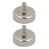 uxcell 磁石 丸型 ネオジム オスねじM4x8mm 直径20mm 9kg シルバートーン 2枚入り