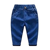 Hzjundasi 子供 赤ちゃん 男の子 服 弾性ウエスト コットン プラスベルベット ズボン Kids 冬/秋 ソリッドカラー Fashion カジュアル Pants