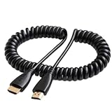 FUJIMORI HDMI 伸縮 ケーブル 1.5m ハイスピード スプリング HDMI 1080P（Type-Aオス-Type-Aオス） 黒 1.5m