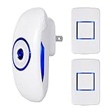 MECCION ワイヤレスチャイム ドアベル 防水防塵チャイム 玄関チャイム 300M内受信可　LEDランプ点滅お知らせ チャイム音36種選択可　配線工事不要 家庭用 居酒屋用 介護用 店舗用 (2-